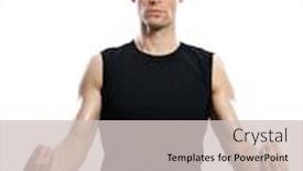  Presentation with close up of young girls - Audience pleasing PPT theme consisting of young-serene-man-meditating backdrop and a soft green colored foreground