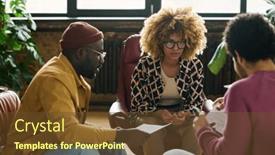  Presentation with data meeting - Theme with young-serious-african-american-businesswoman background and a tawny brown colored foreground