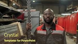  Presentation with black-man - Slides consisting of young-serious-black-man background and a tawny brown colored foreground