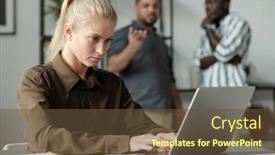  Presentation with highschool - Slide deck consisting of young-serious-blond-student background and a tawny brown colored foreground