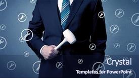  Presentation with holding hands old young - Presentation with young serious businesman holding tool background and a navy blue colored foreground