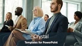  Presentation with coach - Presentation theme having young-serious-businessman-in-formalwear background and a  colored foreground