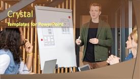  Presentation with mobile application - Cool new theme with young-serious-coach-with-highlighter backdrop and a tawny brown colored foreground