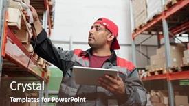  Presentation with scanning - Amazing presentation theme having young-serious-mixed-race-manager backdrop and a tawny brown colored foreground