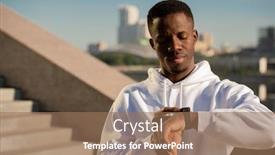  Presentation with african ethnicity - Colorful PPT theme enhanced with young-serious-sportsman-of-african backdrop and a coral colored foreground