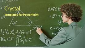  Presentation with university - PPT theme having young-serious-teacher-of-college background and a tawny brown colored foreground