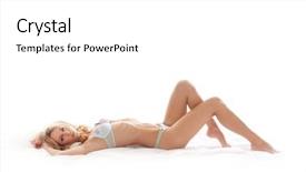  Presentation with sexy girl - Slide set having young sexy girl in erotic lingerie over white background and a white colored foreground