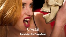  Presentation with sexy girl - Cool new slide set with young sexy girl on black isolated background backdrop and a tawny brown colored foreground