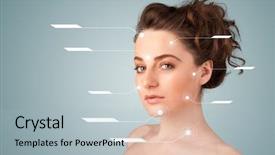  Presentation with sexy girl - Amazing slide deck having young sexy girl with facial backdrop and a light gray colored foreground