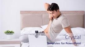  Presentation with online dating - PPT theme having young sexy man in online dating concept background and a sky blue colored foreground