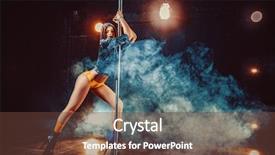 Presentation with pole - Audience pleasing PPT theme consisting of young sexy slim woman pole backdrop and a tawny brown colored foreground