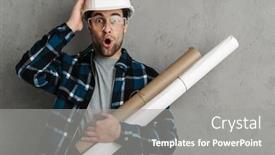  Presentation with civil engineer - Presentation featuring young-shocked-handsome-civil-engineer background and a gray colored foreground