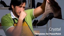  Presentation with workshop - Slides consisting of young-shoemaker-in-workshop background and a gray colored foreground