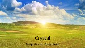  Presentation with sunflower sunflower sunflower sunflower sunflower - Amazing theme having young shoots of sunflower and beautiful sunset backdrop and a gold colored foreground