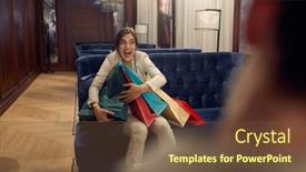  Presentation with hotel business - Cool new theme with young-shopaholic-businesswoman backdrop and a tawny brown colored foreground