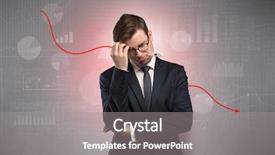  Presentation with performance - Colorful presentation enhanced with young sick businessman with decreasing backdrop and a gray colored foreground