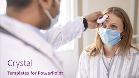  Presentation with female hospital patient - Theme featuring young-sick-female-patient background and a sky blue colored foreground