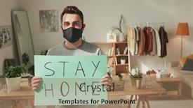  Presentation with black man - Slides consisting of young-sick-man-with-black background and a coral colored foreground