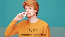  Presentation with allergy food - Slide set enhanced with young-sick-or-allergic-man background and a gold colored foreground