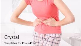  Presentation with home - Presentation theme enhanced with young sick woman at home background and a  colored foreground