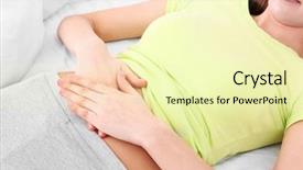  Presentation with mama - Presentation enhanced with young sick woman lying background and a blonde colored foreground