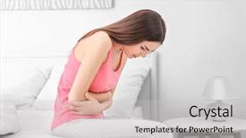  Presentation with mama - Cool new slide set with young sick woman sitting backdrop and a  colored foreground