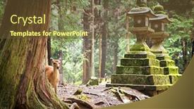  Presentation with shinto - Slide deck enhanced with young-sika-deer-and-temple background and a tawny brown colored foreground