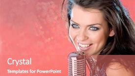  Presentation with singer - Presentation theme with young singer girl background and a coral colored foreground