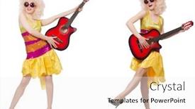  Presentation with singer - Slide deck with young singer with afro cut and guitar background and a white colored foreground