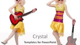  Presentation with singer - Slide set consisting of young singer with afro cut and guitar background and a white colored foreground