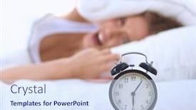  Presentation with sleeping - Amazing slides having young-sleeping-woman-and-alarm backdrop and a sky blue colored foreground