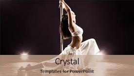 Presentation with pole - Slide set enhanced with young slim pole dance woman background and a coral colored foreground