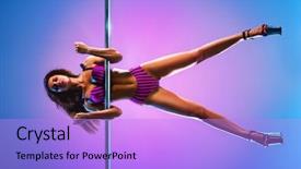  Presentation with vibrant blue - Presentation with young slim sexy woman pole background and a lilac colored foreground