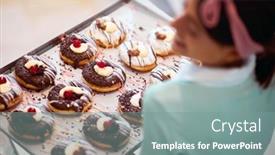  Presentation with appearance - Amazing PPT theme having young-small-business-female-owner backdrop and a gray colored foreground