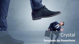  Presentation with empty - Cool new slide set with young-small-businessman-is-trampled backdrop and a seafoam green colored foreground