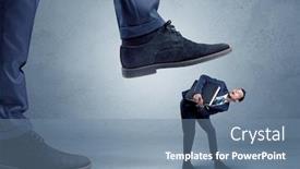  Presentation with empty - Audience pleasing presentation theme consisting of young-small-businessman-is-trampled backdrop and a seafoam green colored foreground