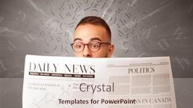  Presentation with smart - Cool new theme with current affairs - young smart businessman reading daily backdrop and a lemonade colored foreground