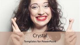  Presentation with calvary religious cross against - PPT layouts consisting of young smiley woman hoping hard background and a coral colored foreground