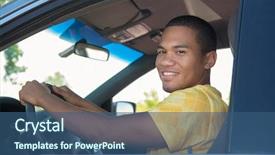  Presentation with car seat - Amazing presentation having young smiling african american male backdrop and a ocean colored foreground