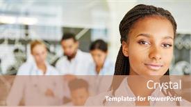  Presentation with nurse team - Cool new slides with young-smiling-african-woman backdrop and a coral colored foreground