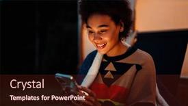  Presentation with glamping - Presentation theme consisting of young-smiling-african-woman background and a wine colored foreground