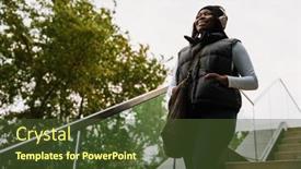  Presentation with african music - PPT theme having young-smiling-african-woman background and a tawny brown colored foreground