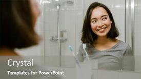  Presentation with asian - PPT theme consisting of young-smiling-asian-girl-standing background and a  colored foreground