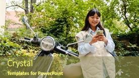  Presentation with asian - Presentation consisting of young-smiling-asian-girl background and a tawny brown colored foreground