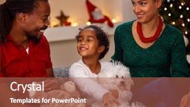  Presentation with black family - Slide set consisting of young smiling black family background and a red colored foreground