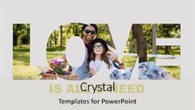  Presentation with love - Presentation theme enhanced with young smiling couple in love background and a lemonade colored foreground