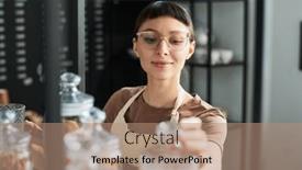  Presentation with herbal - Slides featuring young-smiling-female-clerk-checking background and a coral colored foreground