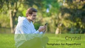  Presentation with green screen - Presentation design featuring young-smiling-guy-looks background and a yellow colored foreground
