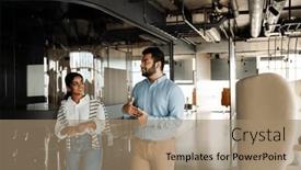  Presentation with project - PPT layouts consisting of young-smiling-indian-business-people background and a  colored foreground