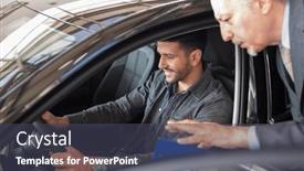  Presentation with look - Slides featuring young-smiling-man-taking background and a dark gray colored foreground